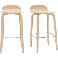 Miliboo - Skandinavischer Barhocker aus Eichenholz H68 cm (2er-Set) OBRA