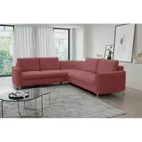 Masseno Ecksofa VELA R-S mit Schlaffunktion L-Form, Sofa mit Bettkasten, Wohnzimmersofa, Couch, Soffa, Bettsofa, Couchgarnitur- Dunkelrot, CASTEL 59
