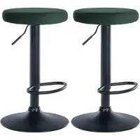 CLP 2er Set Barhocker Ponte Samt höhenverstellbar und drehbar grün Material Gestell Metall matt schwarz