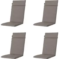 Madison - Gartenstuhlauflage High Back Manchester taupe - Ca. 120x50 cm - 4er-Set