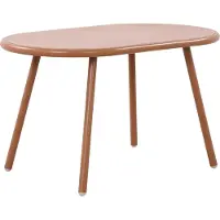 DELUKE Couchtisch VORIN - Kunststoff Terracotta 80x45x45 cm | Sofatisch Oval Beistelltisch Wohnzimmertisch Klein