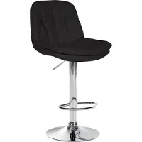 CLP Barhocker Laurel Stoff höhenverstellbar und drehbar schwarz Material Gestell Metall in Chromoptik