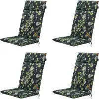Madison – Gartenstuhlkissen mit hoher Rückenlehne Sadie – Ca. 120x50 cm - 4er-Set