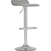 DELUKE Barhocker GUTOR - Kunstleder Grau 38x41x65 cm | Barstuhl Höhenverstellbar Mit Lehne Drehbar Tresenhocker Tresenstuhl Kneipenhocker Kneipenstuhl
