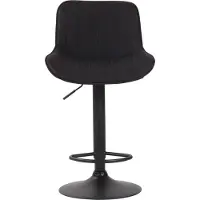 DELUKE Barhocker BEKIM - Stoff Schwarz 50x50x86 cm Schwarz | Barstuhl Mit Lehne Drehbar Tresenhocker Tresenstuhl Kneipenhocker Kneipenstuhl