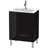 Duravit L-Cube Waschtischunterbau stehend, Compact, 2 Auszüge, 620x704x391mm, LC667304040, Farbe: Schwarz Hochglanz Lack