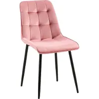 CLP Esszimmerstuhl Gifford Samtbezug gepolstert mit Rückenlehne pink Material Samt
