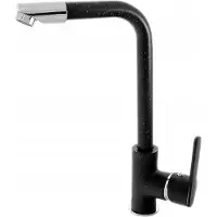 Granitan - Küchenarmatur - Wasserhahn Küche Höhe 31 cm - Mischbatterie Schwarz - Messing - MOVE