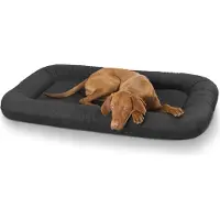 Knuffelwuff Kunstleder Hundebett Jerry XXL 120 x 85 Schwarz