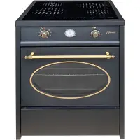 Gurari GCH E 612 BL r Induktions Standherd 60 cm, Retro , Schwarz, Range Coocker
