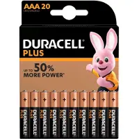 Duracell Plus AAA, Einwegbatterie, AAA, Alkali, 1,5 V, 20 Stück(e), Kupfer, Schwarz