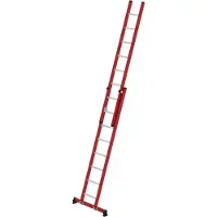 MUNK Günzburger Steigtechnik Munk Sprossen-Schiebeleiter 2-teilig GFK/Alu mit nivello-Traverse 2x8 Sprossen