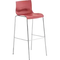 DELUKE Barhocker TOKIO - Rot, Kunststoff | Barhocker mit Lehne Barstuhl Tresenhocker Tresenstuhl Kneipenhocker Kneipenstuhl