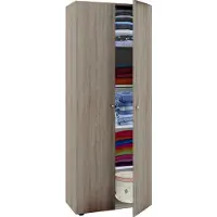 VCM Holz Kleiderschrank | 5 Fächer | Maße ca. B. 70 x H. 178 x T. 40 cm | 2 Drehtüren | erweiterbar | Schrank - Vandol