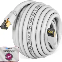 HB-DIGITAL 10m RJ45 Patchkabel CAT 8.1 S/FTP LSZH weiß