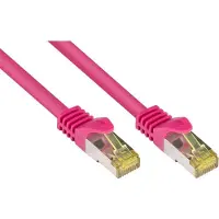 Varia RJ45 Cat 7 Patchkabel 2m, magenta, mit Rastnasenschutz