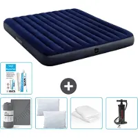 Intex Luftbett – 2 Personen – 183 x 203 x 25 cm – Blau – im Lieferumfang enthalten Spannbettuch - Küssen - Pumpe - Reperaturset en Kissenschutz
