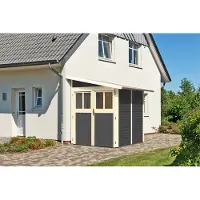 Karibu Gartenhaus Gerätehaus Wandlitz 2 terragrau 181x181x230 cm