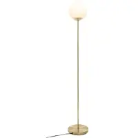 Atmosphera Stehlampe mit rundem Lampenschirm, Metall, gold, 134 cm -
