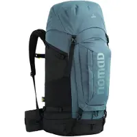 Nomad Batura Premium 55 L Trekkingrucksack Stahlblau mit Frontloader inkl. Flightbag/Regenhülle