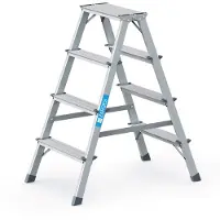 Zarges genietete Bockleiter eloxiert Scana B 2x4 Stufen