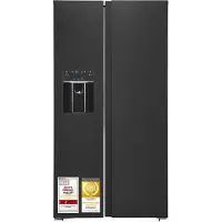 Exquisit Side-by-Side Kühlschrank | 513 l Nutzinhalt, Energieeffizienzklasse E, 39 dB | Wasser- und Eiswürfelspender | SBS520-CF-040E inoxlook-az
