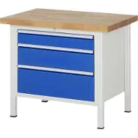 RAU Werkbank höhenverstellbar 8259A2, B1000xT700xH840-1040mm, 3x Schublade-TA
