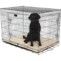 Brixy Hundebox – Hundebox – Größe L – zusammenklappbar – 91 x 58 x 65 cm – 2 Türen – Schwarz