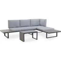 Outdoor Loungeecke Dubai grau Garten-Sofa Loungesofa Outdoorsofa