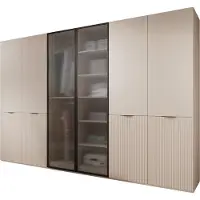 Bettso Satz von 3 modularen Schränken SANDBOX 2X NOVA Beige + FLUTES