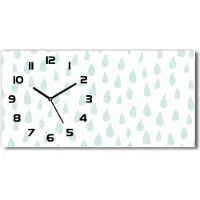 Tulup Wanduhr aus Glas – 60x30 cm - Glasbild - Glasuhr - Gehärtetes Glas - schwarze-zeiger - Tröpfchen