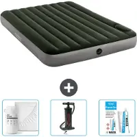 Intex Luftbett - 2 Personen - 152 x 203 x 25 cm - Grün - Spannbettuch - Pumpe en Reperaturset