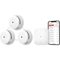 X-Sense Link+ Pro Smart Rauchmelder Bundle - 3 XS01-M Rauchmelders und SBS50 Basisstation - Funktioniert über App - WiFi - Funkverbindung