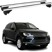 Omtec Dachträger Grundtäger für VW Touareg 2010-2025 75kg Aluminium Silber 2 tlg