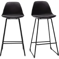 Miliboo - Schwarze Designer-Barhocker mit Metallbeinen 66 cm (2er-Set) FRANZ