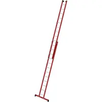 MUNK Günzburger Steigtechnik Munk Sprossen-Schiebeleiter 2-teilig GFK/Alu mit nivello-Traverse 2x12 Sprossen