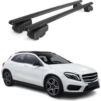 Omac Dachträger Grundtäger für Mercedes GLA X156 2014-2020 75kg Alu Schwarz 2tlg