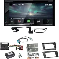 Kenwood DNX-5190DABS Navi Carplay Bluetooth Einbauset für Mercedes W211 CLS W219