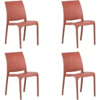 Dmora Outdoor-Stuhl Tambora Rosa: Stapelbarer Stuhl
