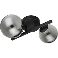 Etc-shop LED Wandleuchte, Metall, Glas, rauchfarben, H 12,5 cm
