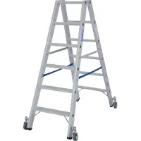 Krause Aluminium-Doppelleiter STABILO fahrbar 2,95 m