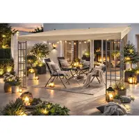 Quick Star Rank Anbau 3x4m Sand Anbaupavillon Terrassendach