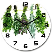Tulup Wanduhr aus Glas 30fi Glasbild Glasuhr Gehärtetes Glas - schwarze-zeiger - Herbs on a string