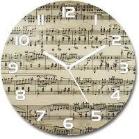 Tulup Wanduhr aus Glas 30fi Glasbild Glasuhr Gehärtetes Glas - weisse-zeiger - Sheet music