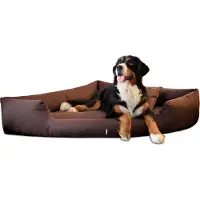 Tierlando TRIVIA | Orthopädisches Eckhundebett Polyester Hundebett Dreieckbett - Größe: 100x100cm | Farbe: 01 Braun