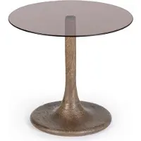Natur24 Couchtisch Aberdeen 45 x 45 x 40 cm Mangoholz Glas Natur