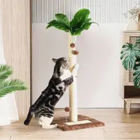Markenlos Kratzsäule für Katzen, Kratzstamm XXL 80cm hoch, Katzenkratzbaum für Kätzchen, grüner Kratzbaum modernes Design für große Katzen