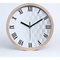 Tulup Holzuhr 25fi cm wanduhr - schwarze Spitzen - Hexagone Hintergrund