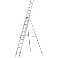 Siedra Obstbaumschiebeleiter mit ausziehbaren Stützen 2x12 Sprossen