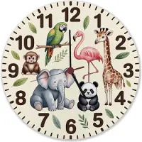 Speecheese Safari Tiere Wanduhr aus MDF für Kinderzimmer Dekoration